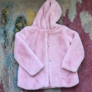 Like new Hanna Andersson pink faux fur jacket